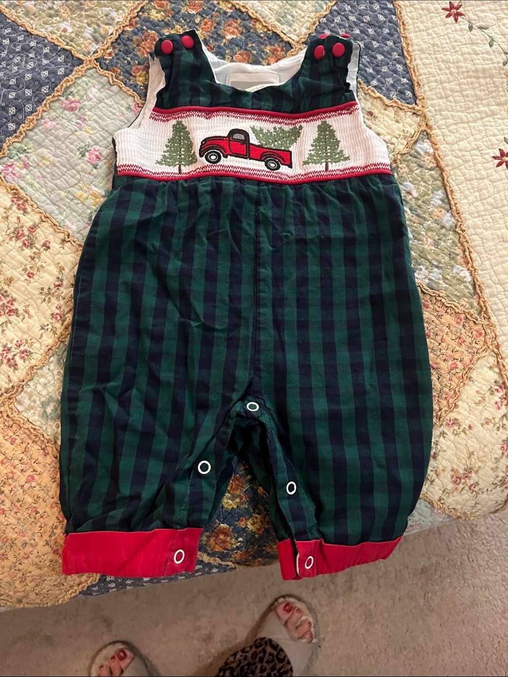 Lil cactus Christmas smocked